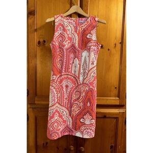 J McLaughlin Dress Women's S Pink Paisley Coastal Resort Vacation Pencil Tank